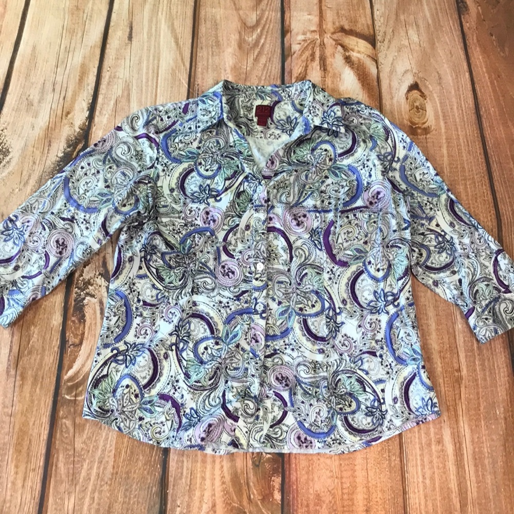 Paisley button-up blouse